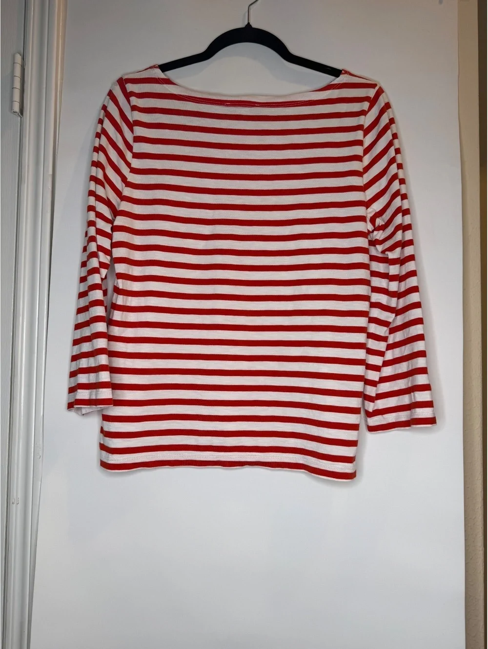 J.Crew Classic Red and White Striped Cotton Long Sleeve Shirt Medium